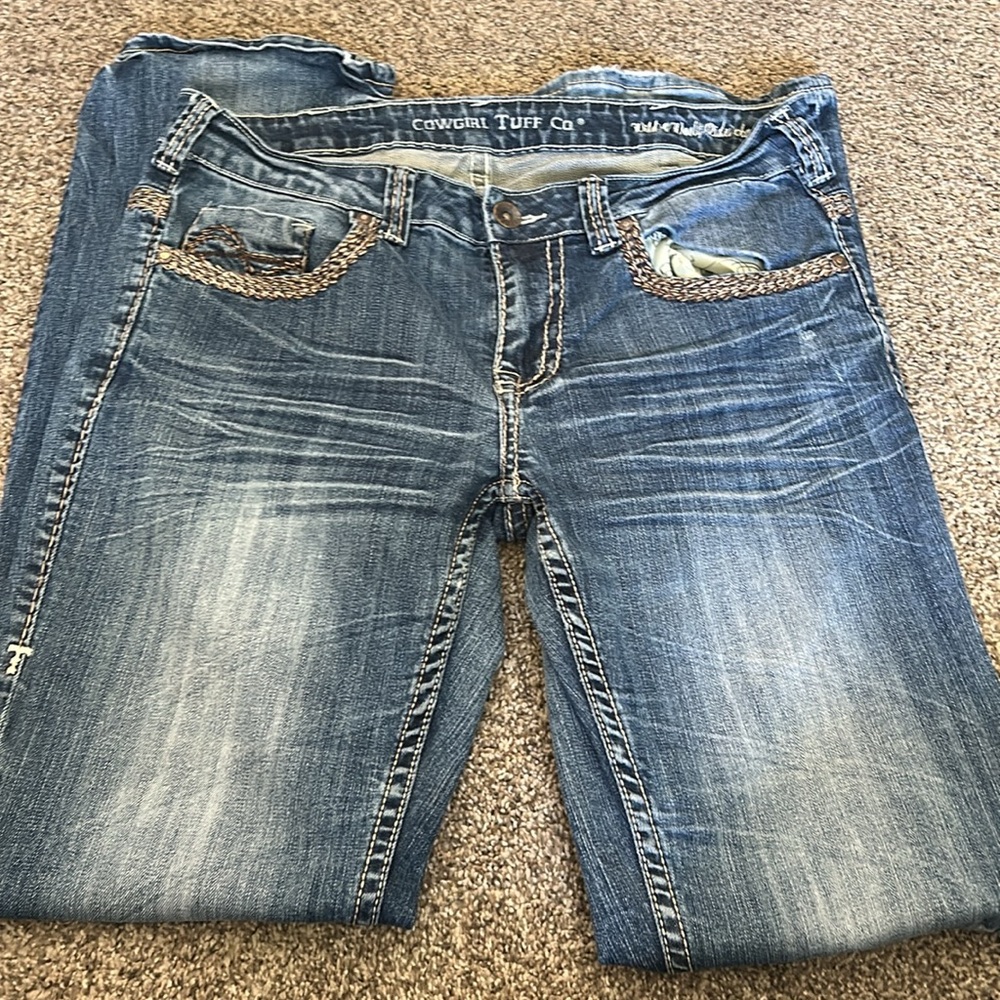 Cowgirl Tuff Blue Boot Cut Jeans - Picture 3 of 6